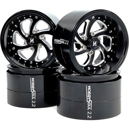 HOBBYSOUL 2.2 Beadlock-Räder, verstellbare versetzte Felgen, breit, 40 mm, für 1/10 RC Crawler Gen8 Everest Gen 7 Pro / SCX10 Capra / TRX4 AMG 6x6 Upgrades, HS701599 von hobbysoul