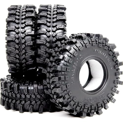 hobbysoul 1.0 Schlamm Reifen 61 * 22,4 mm Super Soft Sticky 1.0 Reifen für RC Crawler 1/18 TRX4M 1/24 AX24 SCX24 FCX24 Upgrade von hobbysoul