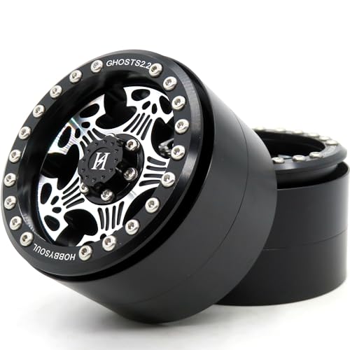 hobbysoul 2Stk RC Aluminium Alloy Ghost 2.2 beadlock Räder Felgen Hex 12mm Silber/Schwarz Farbe für 2.2 Rock Crawler Truck Reifen Tire hobbysoul 2Stk RC Aluminium Alloy Ghost 2.2 beadlock Räder Felgen Hex 12mm Silber/Schwarz Farbe für 2.2 Rock Crawler Truck Reifen Tire von hobbysoul