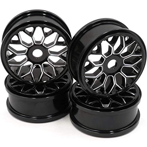 hobbysoul 4 Stück RC 1/8 Aluminium Leichtmetallfelgen Felgen Sechskant 17mm für 1/8 Buggy On Road Reifen Reifen von hobbysoul