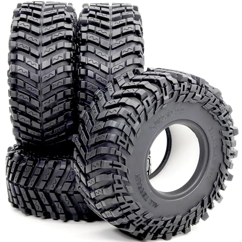 hobbysoul 4 Stück RC 2.2 Reifen Reifenhöhe 127mm/5,0 Zoll für Axial Wraith Axial Yeti 1/10 / Traxxas trx4 AMG 6x6 / Redcat Everest 10 oder andere 1/10 Mud Crawler Truck von hobbysoul