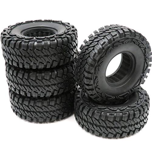 hobbysoul 5Stk RC 1.9 Rock Crawler Schlamm Reifen Mud Tire Höhe: ca. 115mm(4,5 Zoll) für 1.9 Beadlock Felgen von hobbysoul