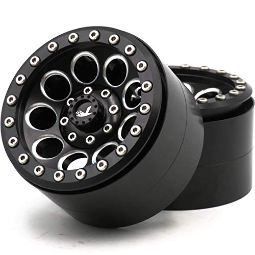 hobbysoul RC Crawler 2.2 Beadlock-Räder aus Aluminiumlegierung, schwarz, passend für RC-Rock-Crawler, Mud 2.2-Reifen, 2 Stück von hobbysoul