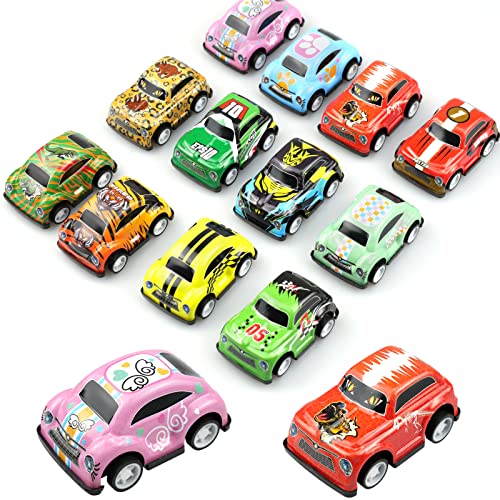 Hocadon 12 Stück Mini Zurückziehen Autos - Legierung Kleine Spielzeugautos für Kinder, 5,5x3,3x3cm Pull Back Fahrzeuge für Party Taschen Füller von hocadon