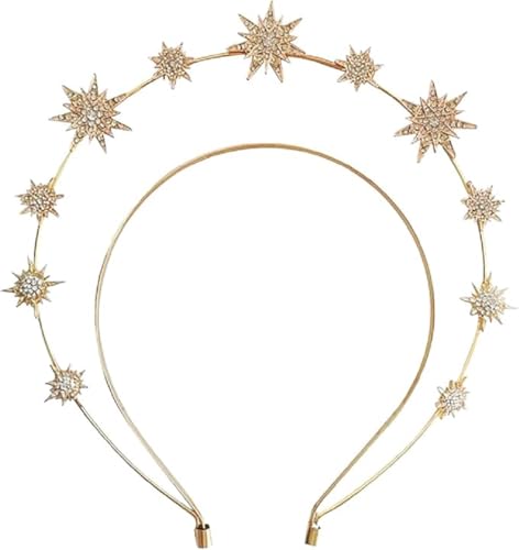 hocadon Weihnachts Kopfschmuck, Haarreif Sterne, Weihnachts Haarreif, Weihnachten Haarreifen für Weihnachts, Carnival Kostüm Accessoire(Gold) von hocadon