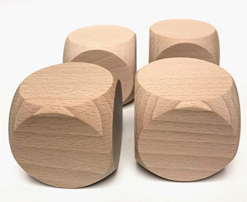 4er-Set Jumbo Blanko-Spielwürfel 60x60x60mm Natur 4er-Set Jumbo Blanko-Spielwürfel 60x60x60mm Natur von holzwuerfel.com
