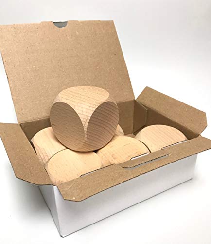 6er Set Blanko-Spielwürfel 50x50x50mm 6er Set Blanko-Spielwürfel 50x50x50mm von holzwuerfel.com