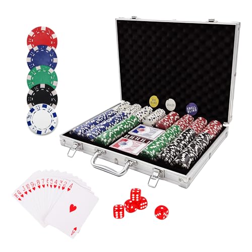 homeguru Pokerkoffer mit 500 Laserchips 2 Pokerdecks 3 Button Poker Komplettset, Pokerset Profi Deluxe Set Strategiespiel Aluminiumkoffer Größe wählbar Pokerspiel für Familie, Party, Reise, Casino homeguru Pokerkoffer mit 500 Laserchips 2 Pokerdecks 3 Button Poker Komplettset, Pokerset Profi Deluxe Set Strategiespiel Aluminiumkoffer Größe wählbar Pokerspiel für Familie, Party, Reise, Casino von homeguru