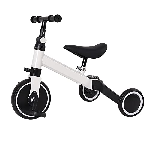 Homewell 2-in-1 Schiebewagen, Laufrad ab 12 Monaten bis 4 Jahren, Rutschfester Stahlrahmen, Verstellbarer Sitz/Eva-Räder, Klappbare Pedale von homewell