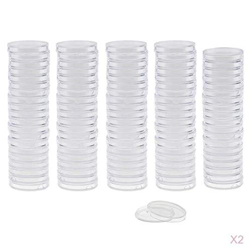 200 Stück 28 mm transparente runde Kunststoff-Münzkapseln, Behälter, Münzschutzetui 200 Stück 28 mm transparente runde Kunststoff-Münzkapseln, Behälter, Münzschutzetui von hominjoy