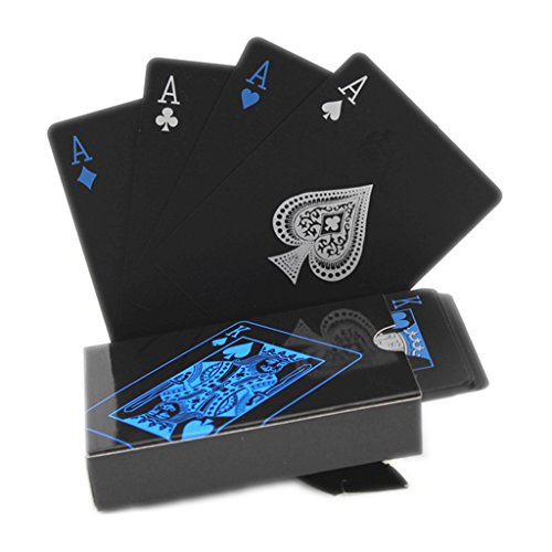 Hongyantech Schwarze Spielkarten Wasserdichtes Pokerkarten Profi Poker Playing Cards Karte Spielkarte Playing Cards aus Plastik Top Qualität Plastic Poker für Ihr Poker Vergnügen von Hongyantech