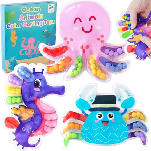 3 Stück Color Sorting Sensorisches Spielzeug Fidget Toy zum Sortieren der Farben, Meerestier Form Anti Stress Spielzeug Montessori Spielzeug Baby Sortierspiel zum Zählen Sortieren Farben Lernen 3 Stück Color Sorting Sensorisches Spielzeug Fidget Toy zum Sortieren der Farben, Meerestier Form Anti Stress Spielzeug Montessori Spielzeug Baby Sortierspiel zum Zählen Sortieren Farben Lernen von hopihy