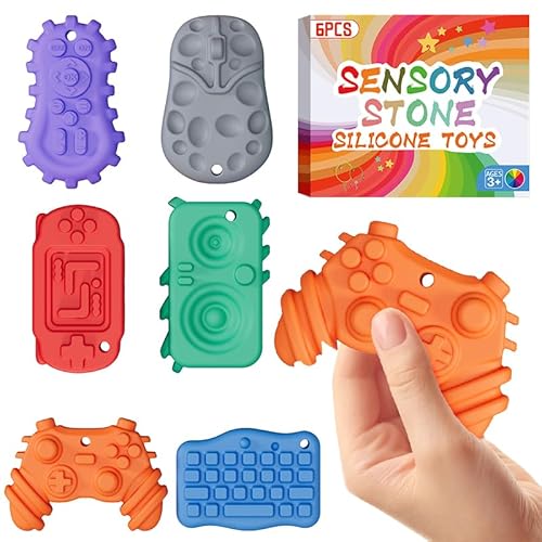 6 Stück Fidget Toys Sensory Stones - Texturierte Sensorik Spielzeug für Kinder & Erwachsene, Anti Stress Autismus Spielzeug für Schulklasse, ADHS & Angstlinderung 6 Stück Fidget Toys Sensory Stones - Texturierte Sensorik Spielzeug für Kinder & Erwachsene, Anti Stress Autismus Spielzeug für Schulklasse, ADHS & Angstlinderung von hopihy