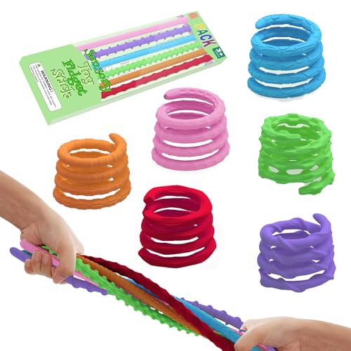 6 Stück Sensorische Fidget Sticks - Fidget Toys für Kinder & Erwachsene, ADHD Autismus Sensorik Spielzeug, Anti-Stress Spielzeug Mit Texturiertem Design, Classroom Travel Essentials von hopihy