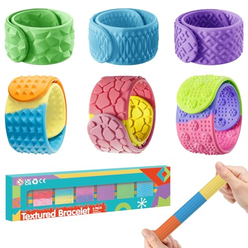 6 Stück Fidget Toys Schnapparmbänder - Texturiertes Silikon Sensorik Spielzeug für Autismus, ADHS Spielzeug für Kinder, Jugendliche & Erwachsene, Anti Stress Geschenke für Schule & Party (6 Pack, 6) 6 Stück Fidget Toys Schnapparmbänder - Texturiertes Silikon Sensorik Spielzeug für Autismus, ADHS Spielzeug für Kinder, Jugendliche & Erwachsene, Anti Stress Geschenke für Schule & Party (6 Pack, 6) von hopihy