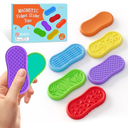 6 Stück Silikon-Magnetischer Fidget-Schieberegler, Fidget Toys Sensory Stress Relief Spielzeug für Erwachsene und Kinder mit ADHS, Ideales Konzentrationshilfsmittel 6 Stück Silikon-Magnetischer Fidget-Schieberegler, Fidget Toys Sensory Stress Relief Spielzeug für Erwachsene und Kinder mit ADHS, Ideales Konzentrationshilfsmittel von hopihy