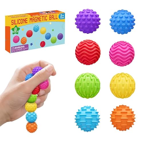 8 Stück Magnetische Fidget Toys Stressball - Anti-Stress Spielzeug, Magnetische Anziehungskraft Stress Bälle, Stressball für Kinder & Erwachsene, Magnetkugeln Stressball Silikon Sensorik Spielzeug 8 Stück Magnetische Fidget Toys Stressball - Anti-Stress Spielzeug, Magnetische Anziehungskraft Stress Bälle, Stressball für Kinder & Erwachsene, Magnetkugeln Stressball Silikon Sensorik Spielzeug von hopihy