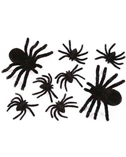 horror-shop 8 Haarige Halloween Spinnen schwarz von horror-shop