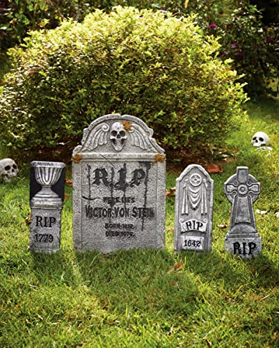 horror-shop Deko Grabstein Set 4-teilig als Halloween Deko von Horror-Shop
