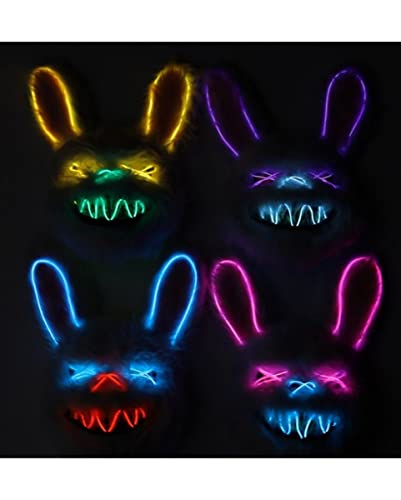 horror-shop LED Hasen Maske für Halloween & Fasching von horror-shop