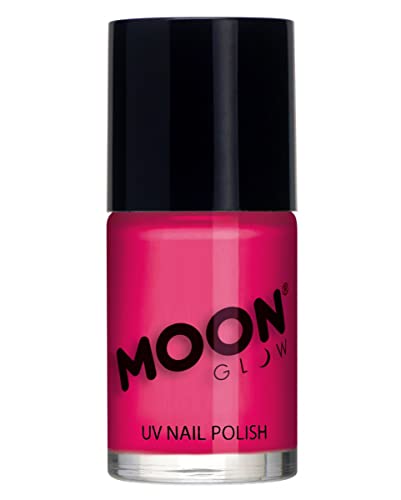 horror-shop Moon Glow UV Nagellack Neon Pink für Schwarzlicht Partys von Horror-Shop