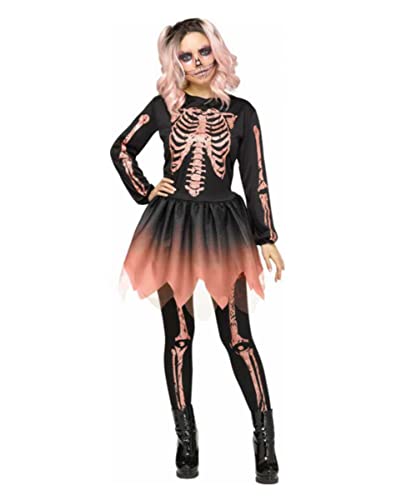 horror-shop Skelett Damen Kostümkleid Roségold für Halloween M/L von horror-shop