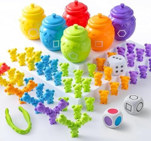 JOYIN Zählen Sortieren Bären Spielzeug Set Montessori Mathe Spielzeug mit passenden Sortieren Tassen Kleinkind Spiel für Vorschule Lernen Farbe Anerkennung STEM Lernspielzeug für Kinder Mädchen Jungen von JOYIN