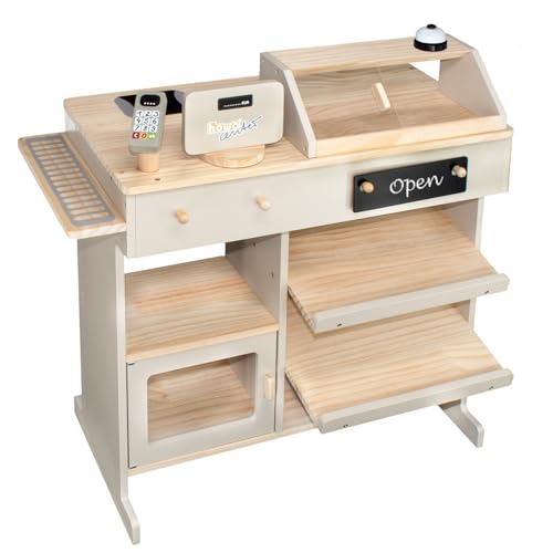 howa Kaufladen - Kaufmannsladen aus Holz, mit Spielkasse und Spielzeugkartenleser, Tafel für Kreide, Vitrine, Klingel, Holzspielzeug Natur / beige 47551 howa Kaufladen - Kaufmannsladen aus Holz, mit Spielkasse und Spielzeugkartenleser, Tafel für Kreide, Vitrine, Klingel, Holzspielzeug Natur / beige 47551 von howa