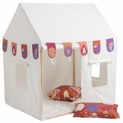 howa Kinderzelt Indoor Spielzelt Kinder Spielhaus mit Girlande, 2 Kissenbezügen, mit Rutschfester Bodenmatte, 3 Fenstern, Creme-Weiß, aus Baumwolle, Maße 80x110x125 cm 85152 howa Kinderzelt Indoor Spielzelt Kinder Spielhaus mit Girlande, 2 Kissenbezügen, mit Rutschfester Bodenmatte, 3 Fenstern, Creme-Weiß, aus Baumwolle, Maße 80x110x125 cm 85152 von howa
