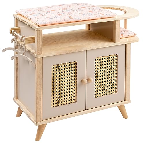 howa Puppenwickeltisch Puppenschrank aus Holz miniflowers Puppenmöbel mit Puppensitz, Auflage, 2 Kleiderbügeln 2760 howa Puppenwickeltisch Puppenschrank aus Holz miniflowers Puppenmöbel mit Puppensitz, Auflage, 2 Kleiderbügeln 2760 von howa