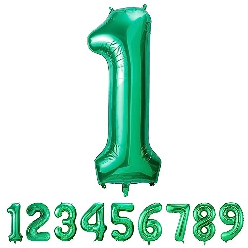 Geburtstag zahlen luftballon 1 jahre Folienballon Kindergeburtstag Deko Grün-Mädchen Junge Geburtstag 1 jahr 40" - 101cm Folienballon 1 jahre Geburtstags deko-fliegt mit Helium von hpnparty