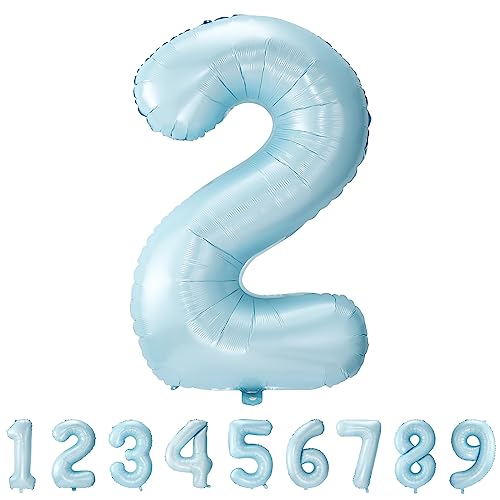 Geburtstag zahlen luftballon 2 jahre Folienballon Kindergeburtstag Deko blau-Mädchen Junge Geburtstag 2 jahr 40" - 101cm Folienballon 2 jahre Geburtstags deko-fliegt mit Helium von hpnparty