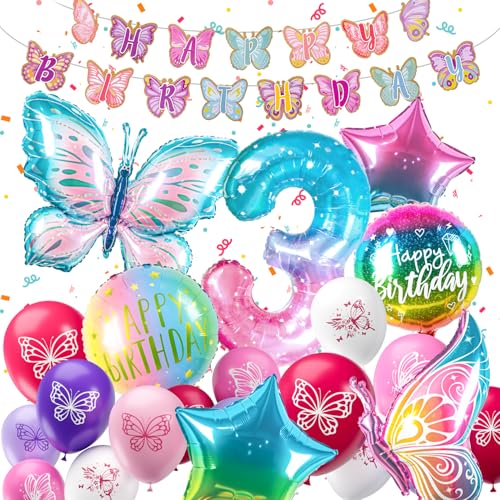 ballon 3 Jahre Schmetterling Geburtstag Deko zahlen luftballon 3 jahre | Bunt Schmetterlinge Geburtstagsdeko Folienballon - für 3. Geburtstag Mädchen Deko - fliegt mit Helium ballon 3 Jahre Schmetterling Geburtstag Deko zahlen luftballon 3 jahre | Bunt Schmetterlinge Geburtstagsdeko Folienballon - für 3. Geburtstag Mädchen Deko - fliegt mit Helium von hpnparty