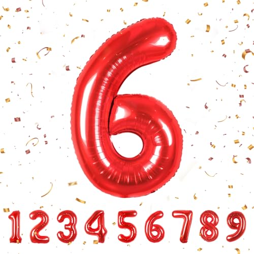 Geburtstag zahlen luftballon 6 jahre Rot Folienballon Kindergeburtstag Deko Rot-Mädchen Junge 6 jahr ballon 40" - 101cm Folienballon 6 jahre Geburtstags deko-fliegt mit Helium Geburtstag zahlen luftballon 6 jahre Rot Folienballon Kindergeburtstag Deko Rot-Mädchen Junge 6 jahr ballon 40" - 101cm Folienballon 6 jahre Geburtstags deko-fliegt mit Helium von hpnparty