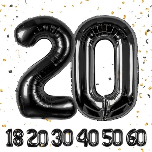 ballonluftballon 20 jahre | Schwarz 20 ballons-40"-101cm 20 Geburtstagsdeko -20 Folienballon Zahl Deko zum Geburtstag fliegt mit Helium 20 Geburtstag für Männer Frauen 20 Geburtstagsparty Jubiläum… ballonluftballon 20 jahre | Schwarz 20 ballons-40"-101cm 20 Geburtstagsdeko -20 Folienballon Zahl Deko zum Geburtstag fliegt mit Helium 20 Geburtstag für Männer Frauen 20 Geburtstagsparty Jubiläum… von hpnparty