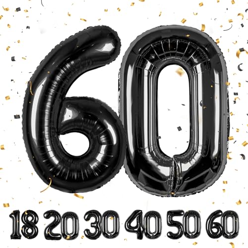 ballonluftballon 60 jahre | Schwarz 60 ballons-40"-101cm 60 Geburtstagsdeko -60 Folienballon Zahl Deko zum Geburtstag fliegt mit Helium 60 Geburtstag für Männer Frauen 60 Geburtstagsparty Jubiläum… ballonluftballon 60 jahre | Schwarz 60 ballons-40"-101cm 60 Geburtstagsdeko -60 Folienballon Zahl Deko zum Geburtstag fliegt mit Helium 60 Geburtstag für Männer Frauen 60 Geburtstagsparty Jubiläum… von hpnparty