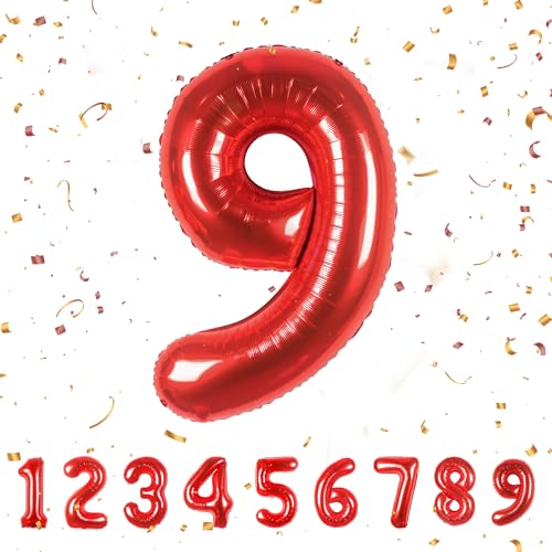 Geburtstag zahlen luftballon 9 jahre Rot Folienballon Kindergeburtstag Deko Rot-Mädchen Junge 9 jahr ballon 40" - 101cm Folienballon 9 jahre Geburtstags deko-fliegt mit Helium Geburtstag zahlen luftballon 9 jahre Rot Folienballon Kindergeburtstag Deko Rot-Mädchen Junge 9 jahr ballon 40" - 101cm Folienballon 9 jahre Geburtstags deko-fliegt mit Helium von hpnparty