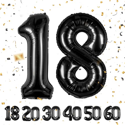 ballonluftballon 18 jahre | Schwarz 18 ballons-40"-101cm 18 Geburtstagsdeko -18 Folienballon Zahl Deko zum Geburtstag fliegt mit Helium 18 Geburtstag für Männer Frauen 18 Geburtstagsparty Jubiläum… ballonluftballon 18 jahre | Schwarz 18 ballons-40"-101cm 18 Geburtstagsdeko -18 Folienballon Zahl Deko zum Geburtstag fliegt mit Helium 18 Geburtstag für Männer Frauen 18 Geburtstagsparty Jubiläum… von hpnparty