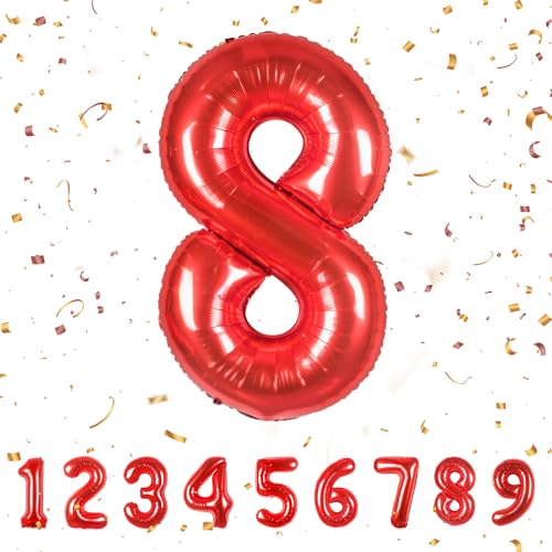 Geburtstag zahlen luftballon 8 jahre Rot Folienballon Kindergeburtstag Deko Rot-Mädchen Junge 8 jahr ballon 40" - 101cm Folienballon 8 jahre Geburtstags deko-fliegt mit Helium Geburtstag zahlen luftballon 8 jahre Rot Folienballon Kindergeburtstag Deko Rot-Mädchen Junge 8 jahr ballon 40" - 101cm Folienballon 8 jahre Geburtstags deko-fliegt mit Helium von hpnparty