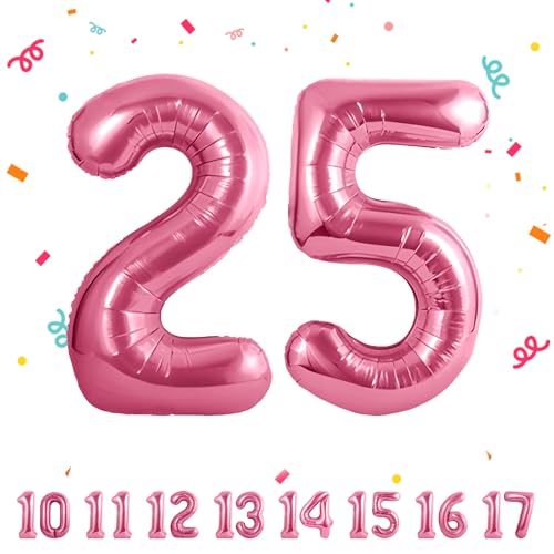 ballonluftballon 25 jahre | Rose 25 ballons-40"-101cm 25 Geburtstagsdeko -25 Folienballon Zahl Deko zum Geburtstag fliegt mit Helium 25 Geburtstag für Männer Frauen 25 Geburtstagsparty Jubiläum ballonluftballon 25 jahre | Rose 25 ballons-40"-101cm 25 Geburtstagsdeko -25 Folienballon Zahl Deko zum Geburtstag fliegt mit Helium 25 Geburtstag für Männer Frauen 25 Geburtstagsparty Jubiläum von hpnparty