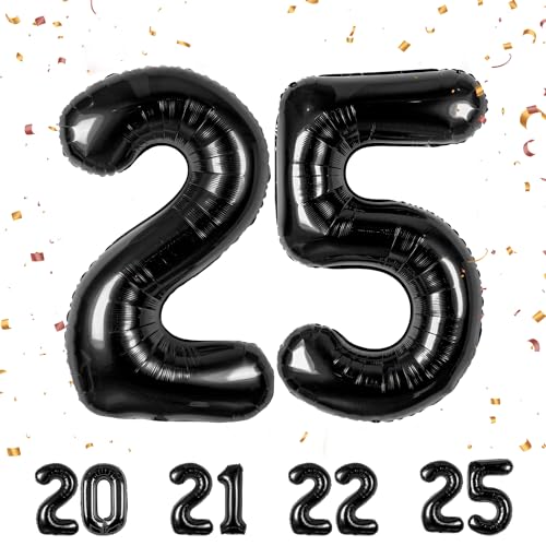 ballonluftballon 25 jahre | Schwarz 25 ballons-40"-101cm 25 Geburtstagsdeko -25 Folienballon Zahl Deko zum Geburtstag fliegt mit Helium 25 Geburtstag für Männer Frauen 25 Geburtstagsparty Jubiläum ballonluftballon 25 jahre | Schwarz 25 ballons-40"-101cm 25 Geburtstagsdeko -25 Folienballon Zahl Deko zum Geburtstag fliegt mit Helium 25 Geburtstag für Männer Frauen 25 Geburtstagsparty Jubiläum von hpnparty