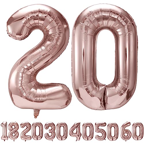 luftballon 20 jahre | Roségold 20 ballons-40"-101cm 20 Geburtstagsdeko -20 Folienballon Zahl Deko zum Geburtstag fliegt mit Helium 20 Geburtstag für Männer Frauen 20 Geburtstagsparty Jubiläum luftballon 20 jahre | Roségold 20 ballons-40"-101cm 20 Geburtstagsdeko -20 Folienballon Zahl Deko zum Geburtstag fliegt mit Helium 20 Geburtstag für Männer Frauen 20 Geburtstagsparty Jubiläum von hpnparty
