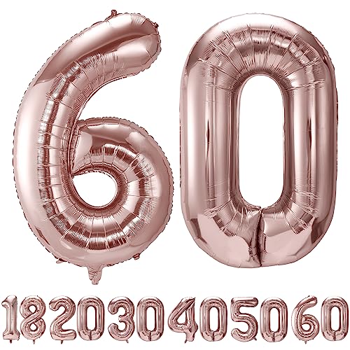 luftballon 60 jahre | Roségold 60 ballons-40"-101cm 60 Geburtstagsdeko -60 Folienballon Zahl Deko zum Geburtstag fliegt mit Helium 60 Geburtstag für Männer Frauen 60 Geburtstagsparty Jubiläum luftballon 60 jahre | Roségold 60 ballons-40"-101cm 60 Geburtstagsdeko -60 Folienballon Zahl Deko zum Geburtstag fliegt mit Helium 60 Geburtstag für Männer Frauen 60 Geburtstagsparty Jubiläum von hpnparty