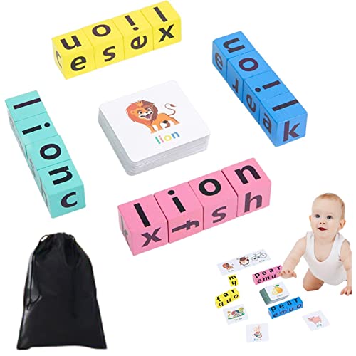 huiba Lustige Rechtschreibwörter aus Holz - Alphabet Buchstabe Wort Rechtschreibspiel mit 40 Flash-Karten | Vorschul-Gedächtnisspiel mit passenden Buchstaben für Mädchen im Vorschulalter huiba Lustige Rechtschreibwörter aus Holz - Alphabet Buchstabe Wort Rechtschreibspiel mit 40 Flash-Karten | Vorschul-Gedächtnisspiel mit passenden Buchstaben für Mädchen im Vorschulalter von huiba