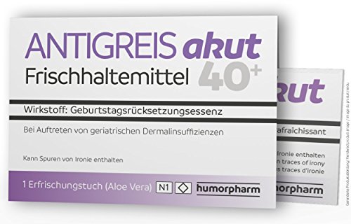 humorpharm Witzige Geschenkidee ANTIGREIS akut - für alle ab 40" - Scherzartikel von humorpharm