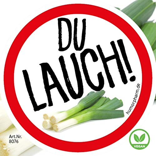 humorpharm DU LAUCH! Aufkleber - 50 Stück | Lustige Aufkleber für Lauch Aller Art - der erste vegane Lauch-Aufkleber von humorpharm