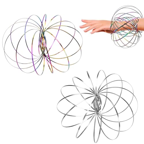 Huotflame Durchflussringe 2 Stück - 3D Magic Flow Edelstahl Spirale - Kinetisches Interaktives Armspielzeug - Stressabbau & Entspannung - Für Kinder und Erwachsene, Büro & Freizeit Huotflame Durchflussringe 2 Stück - 3D Magic Flow Edelstahl Spirale - Kinetisches Interaktives Armspielzeug - Stressabbau & Entspannung - Für Kinder und Erwachsene, Büro & Freizeit von huoflame