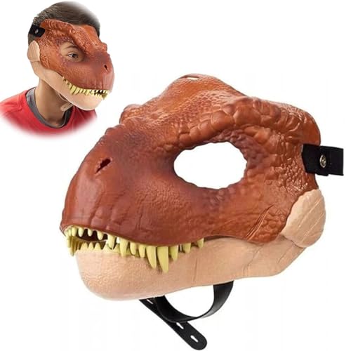 huoxi Dino Maske, Kreativ Realistische Maske Vollkopf Dinosaurier, Latex Masken für Halloween Party Karneval Parade (D) von huoxi