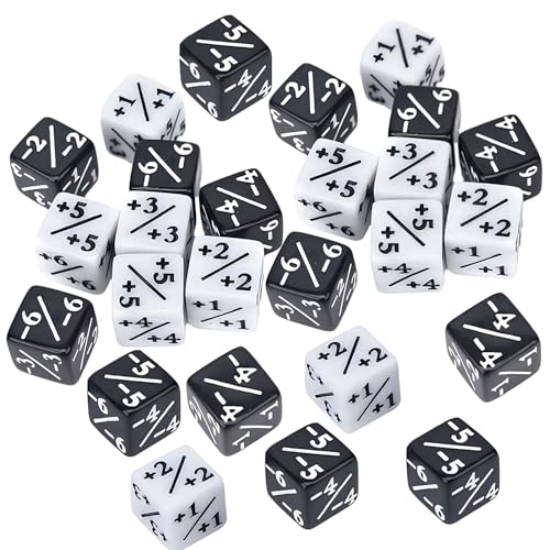hurifeng 48 Stück Würfel Set, Akryldice D6 für Kartenspiele, MTG und CCG, 1.6 cm (Schwarz & Weiß) von hurifeng