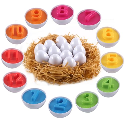 huruirui 12pcs Montessori Passend Eier Spielzeug für 1 2 3 Jahre Kinder Zahlen & Farbe Erkennung Frühes Lernen Pädagogischer Spaß Feinmotorik für Kindertag Geburtstag huruirui 12pcs Montessori Passend Eier Spielzeug für 1 2 3 Jahre Kinder Zahlen & Farbe Erkennung Frühes Lernen Pädagogischer Spaß Feinmotorik für Kindertag Geburtstag von huruirui